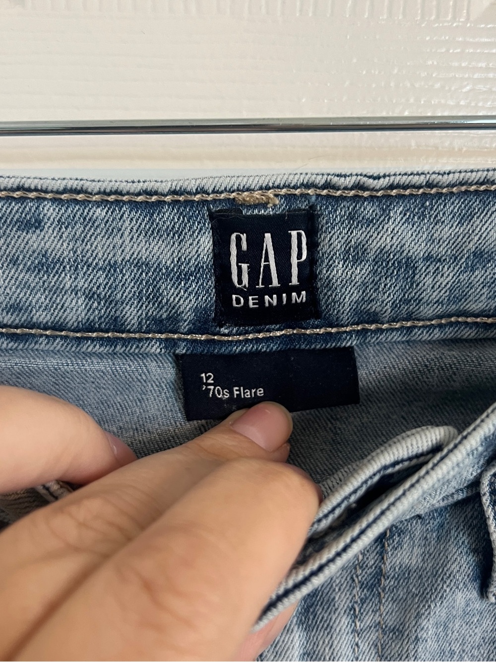 ⁠GAP Kids Light Wash '70s Flare Jeans Size Youth 12⁠ - Picture 3 of 10